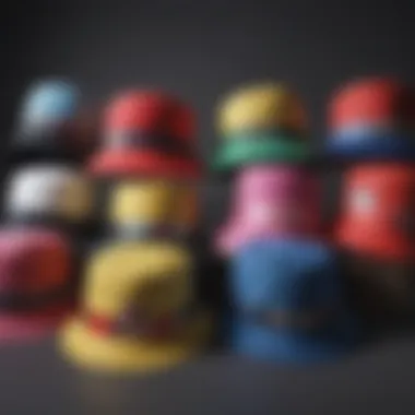 Variety of Birthday Bucket Hat Designs Different design variations of the birthday bucket hat