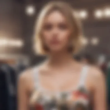 Sustainability in Fashion An eco-friendly label on a crop top emphasizing sustainable fashion practices.