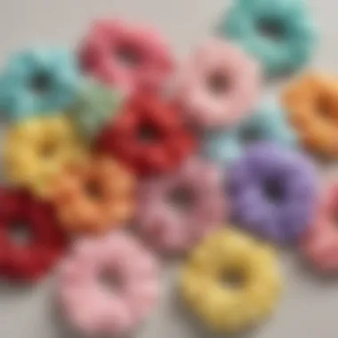 A Colorful Collection of Chiffon Scrunchies Various chiffon scrunchies in an array of colors