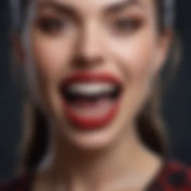 An artistic representation of the cultural significance of vampire fangs in fashion.