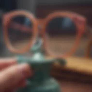 Artistic Ceramic Eyeglass Holder Colorful ceramic eyeglass holder reflecting artistic flair.