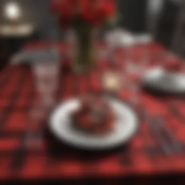 Stylish dining experience enhanced with buffalo plaid elements