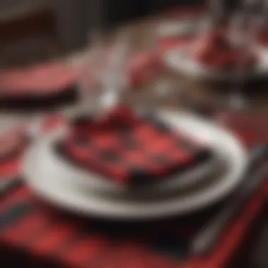 Variety of buffalo plaid patterns displayed on table settings