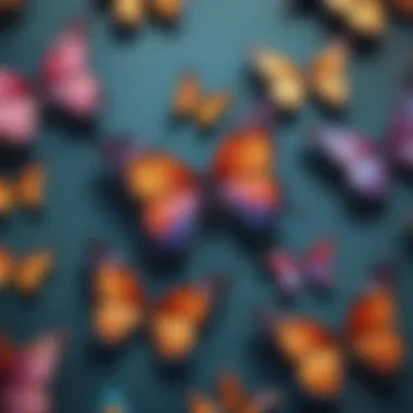 Vibrant Butterfly Designs Elegant butterfly wrapping paper showcasing vibrant colors