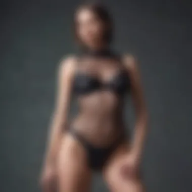 Stylish Ensemble with Fishnet Briefs A stylish outfit featuring fishnet briefs paired with contemporary fashion elements