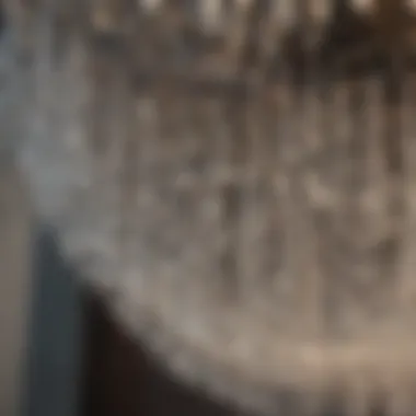 Close-up view of LED technology used in square chandeliers.