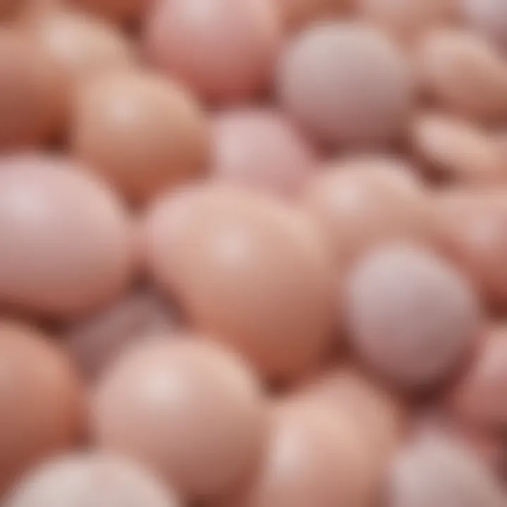 Close-up view of various materials used for nipple covers