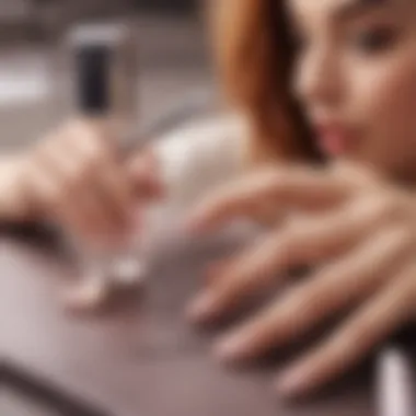 Nail Care Essentials: Tools for Maintaining Short Almond Gel X Nails An aesthetic arrangement of short almond gel X nails highlighting their maintenance tools