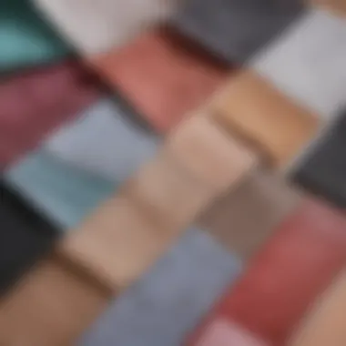 Fabric Swatches Highlighting Texture and Quality A flat lay of fabric swatches used in slimming thong underwear, highlighting texture and quality