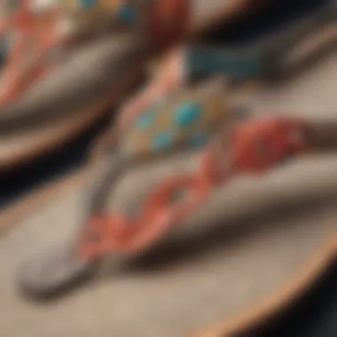 High-Quality Materials for Exotic Thongs An elegant arrangement of materials used in crafting exotic thongs, highlighting textures and quality.