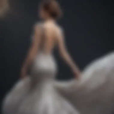 Elegance in Motion: Evening Gown with Tail A stunning evening gown with an elegantly flowing tail, showcasing intricate beadwork.