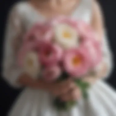 Personalized Bridal Aesthetic Customized artificial peony bouquet paired with wedding attire