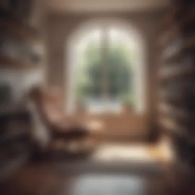 Serene Reading Nook A serene reading nook featuring a minimalist bookshelf.