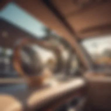 Luxury Reflections: A Study of Sun Visor Vanity Mirrors in Automotive Interiors Luxurious sun visor vanity mirror reflecting luxurious car interior