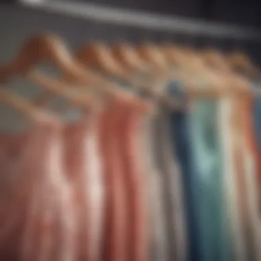 A collection of vintage cami tops in various styles and fabrics displayed elegantly.