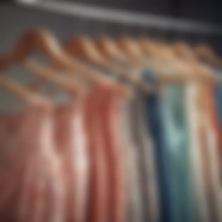 A collection of vintage cami tops in various styles and fabrics displayed elegantly.