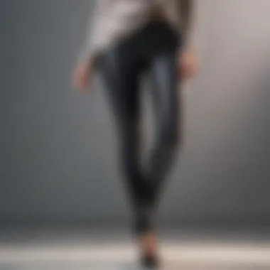 Confident Fashion Statement A fashion-forward individual confidently wearing petite XL leggings.