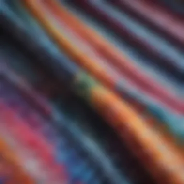 Close-up of intricate tie dye patterns on fabric