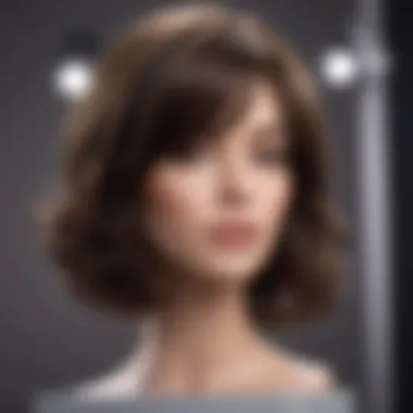 Showcasing a Styled Wig on a Foam Stand Elegant foam wig stand showcasing a styled wig