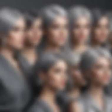 Shades of Gray for Wigs Color palette showcasing different shades of gray for wigs