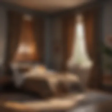 Cozy Bedroom with Insulating Leopard Print Blackout Curtains A cozy bedroom featuring leopard print blackout curtains, demonstrating their insulation benefits during the night.