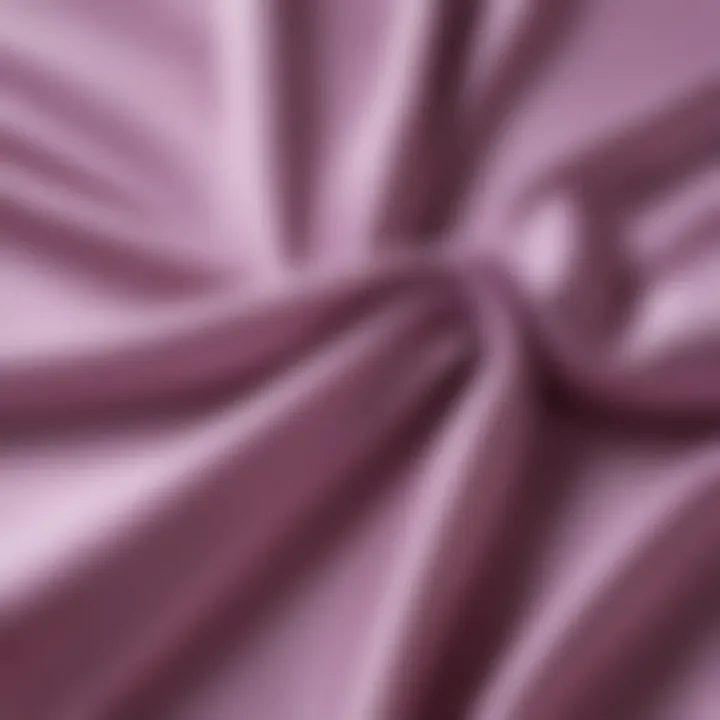 Close-up of light purple silk fabric showcasing its texture