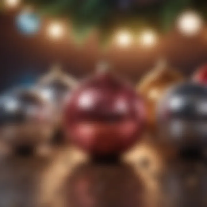 Festive setting adorned with small disco ball ornaments