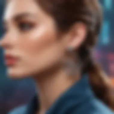 Artistic View of Titanium Spiral Earrings Artistic representation of titanium spiral earrings against a vibrant background