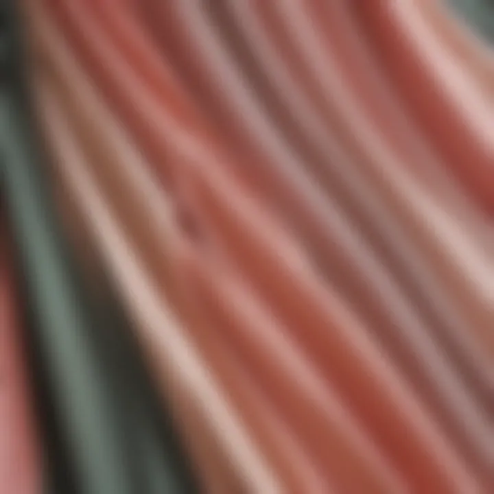 Close-up of the fabric texture highlighting the pleats and color contrasts.