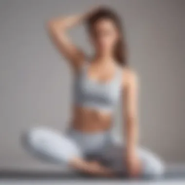 Yoga Practitioner Demonstrating Poses A yoga practitioner demonstrating poses in a padded yoga top