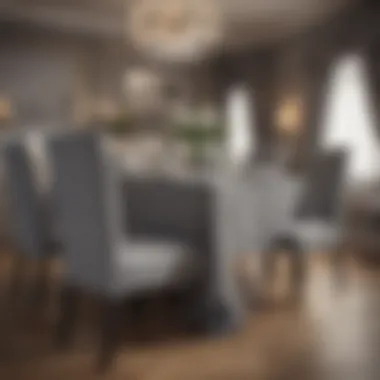 Elevate Your Dining Experience Elegant dining space featuring gray stretch chair covers