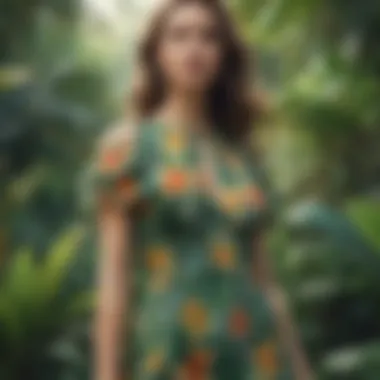 Sustainable Tropical Fashion A sustainable tropical dress made from eco-friendly materials