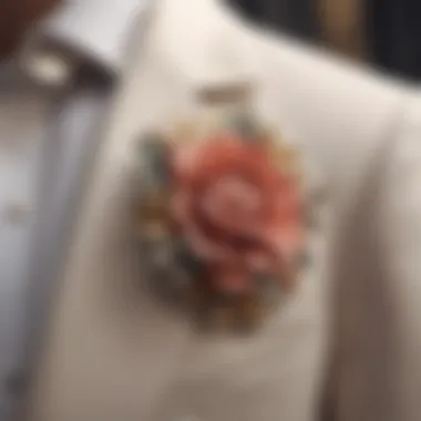Elegance in Floral Design: A Symbol of Love Elegant lapel pin adorned with intricate floral design