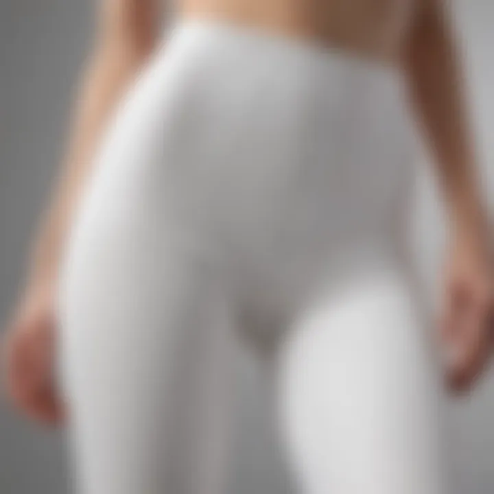 Close-up of white spandex fabric showcasing its texture