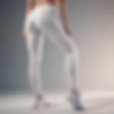 Athletic Performance in White Spandex Leggings Athletic individual demonstrating flexibility in white leggings