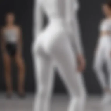 Fashion-forward Ensemble with White Spandex Leggings Fashion-forward ensemble featuring white spandex leggings